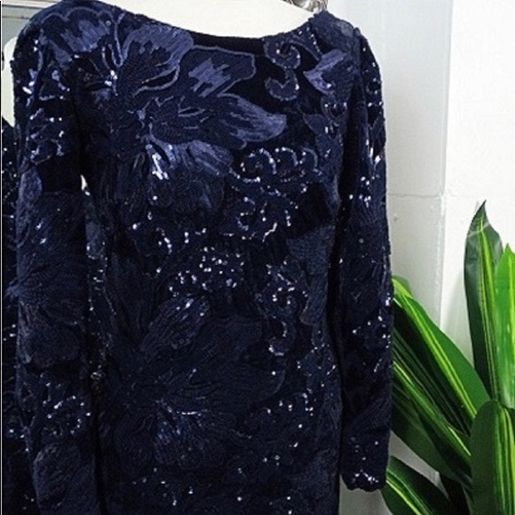 Blue Dress  Sequin Dress  Sequinned Dress  Beaded Dress  Embellished Dress - Picture 2 of 9